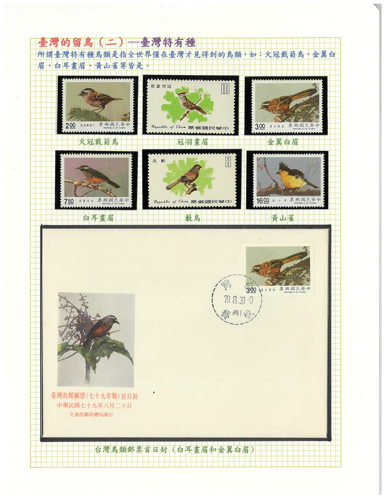 台灣的鳥類郵票-3